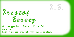 kristof berecz business card