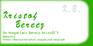 kristof berecz business card